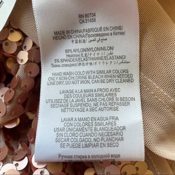 EUC BCBG Max Azria Copper Sequined Dress Sz Small Party Gala Formal Prom Event - Picture 9 of 9